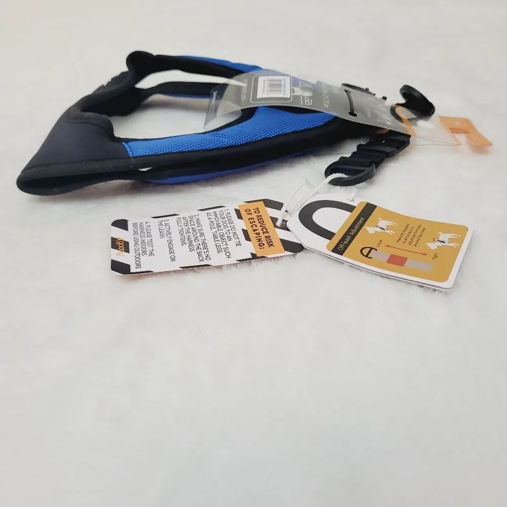 Gooby Escape Free Easy Fit Dog Harness Blue Medium 18 to 21.75 Inch Chest New